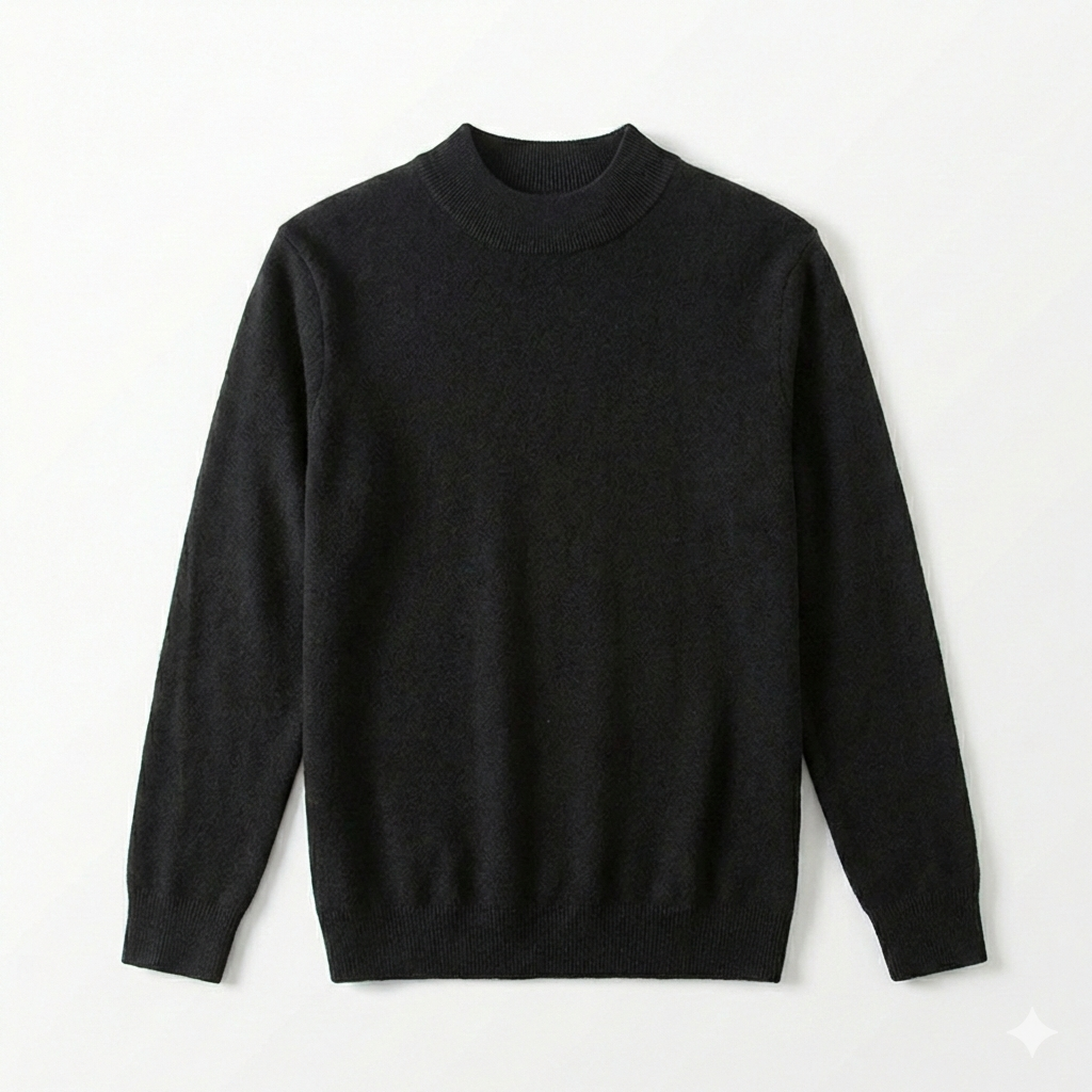 Black sweater on a white background