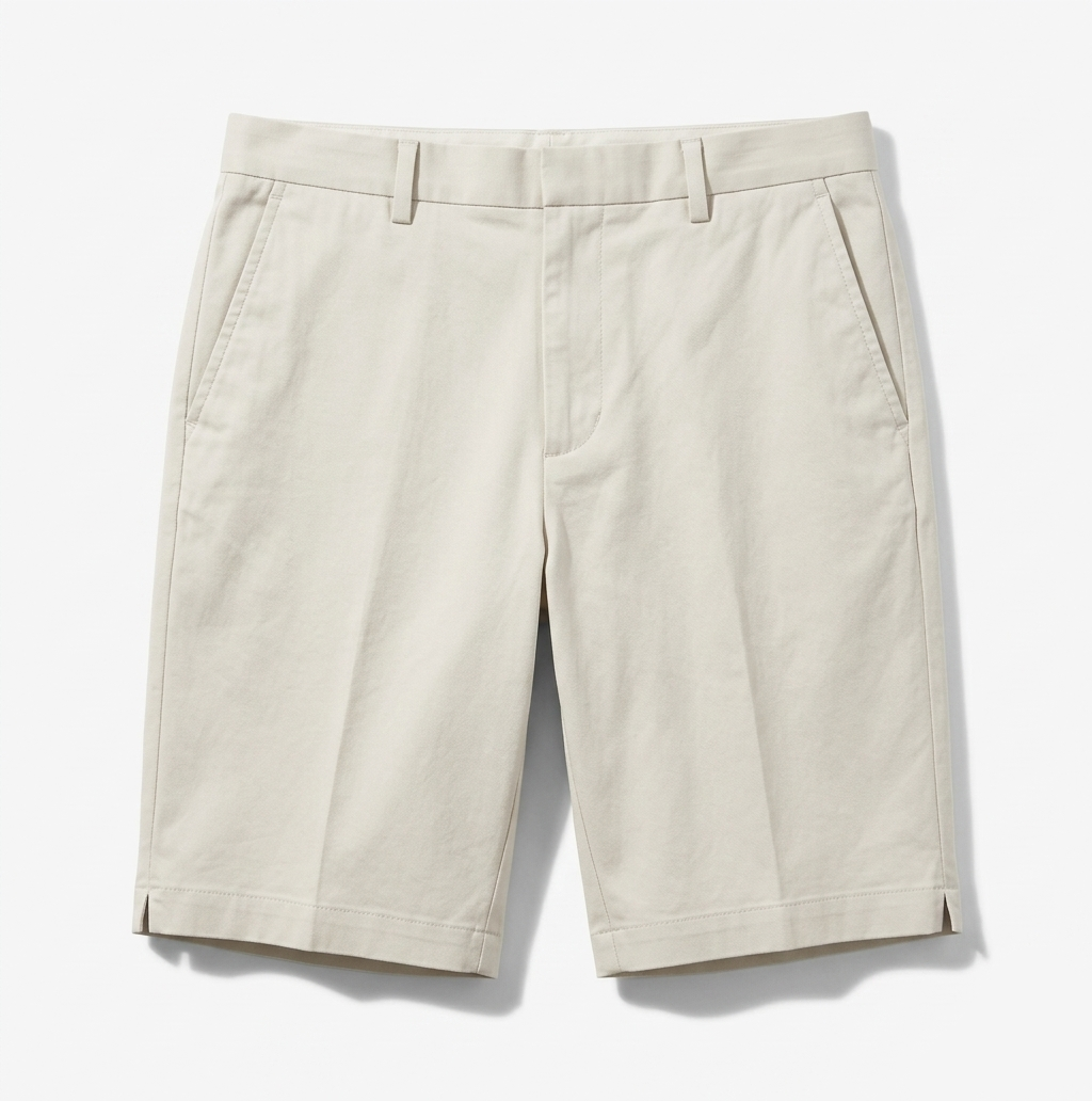 Beige shorts on a white background